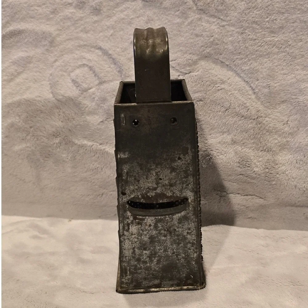 Antique Primitive 4-Sided Metal Box Grater Rustic Farmhouse Kitchen Decor Aged